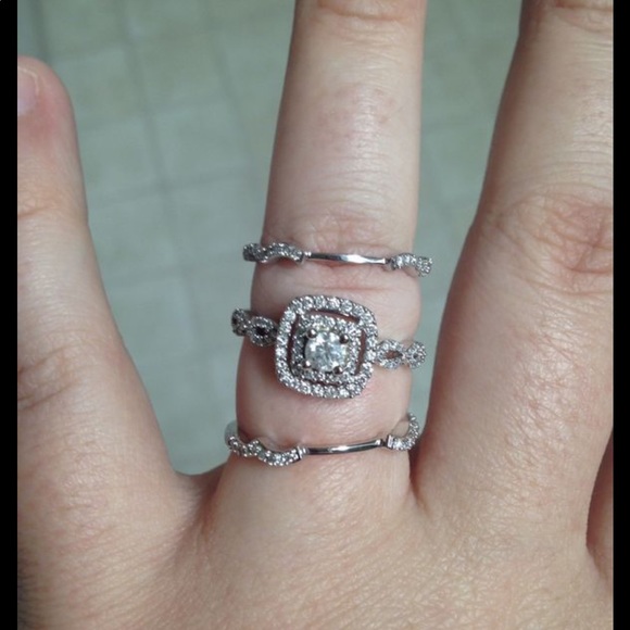 3 piece white gold wedding set from zales - Picture 5 of 8